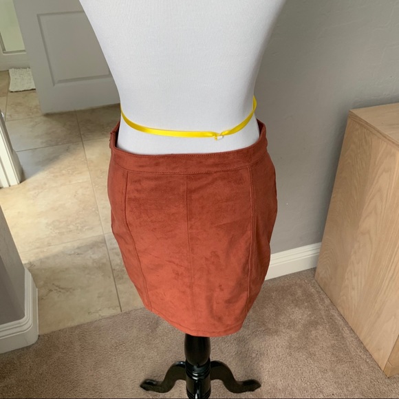 Forever 21 medium suede laced skirt burnt orange - Picture 5 of 8